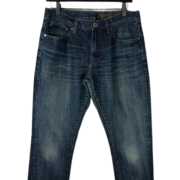 Gap Factory Dark Blue Aged Rinse 100% Cotton Denim Jeans Men Size 32 x 34 - Picture 2 of 5